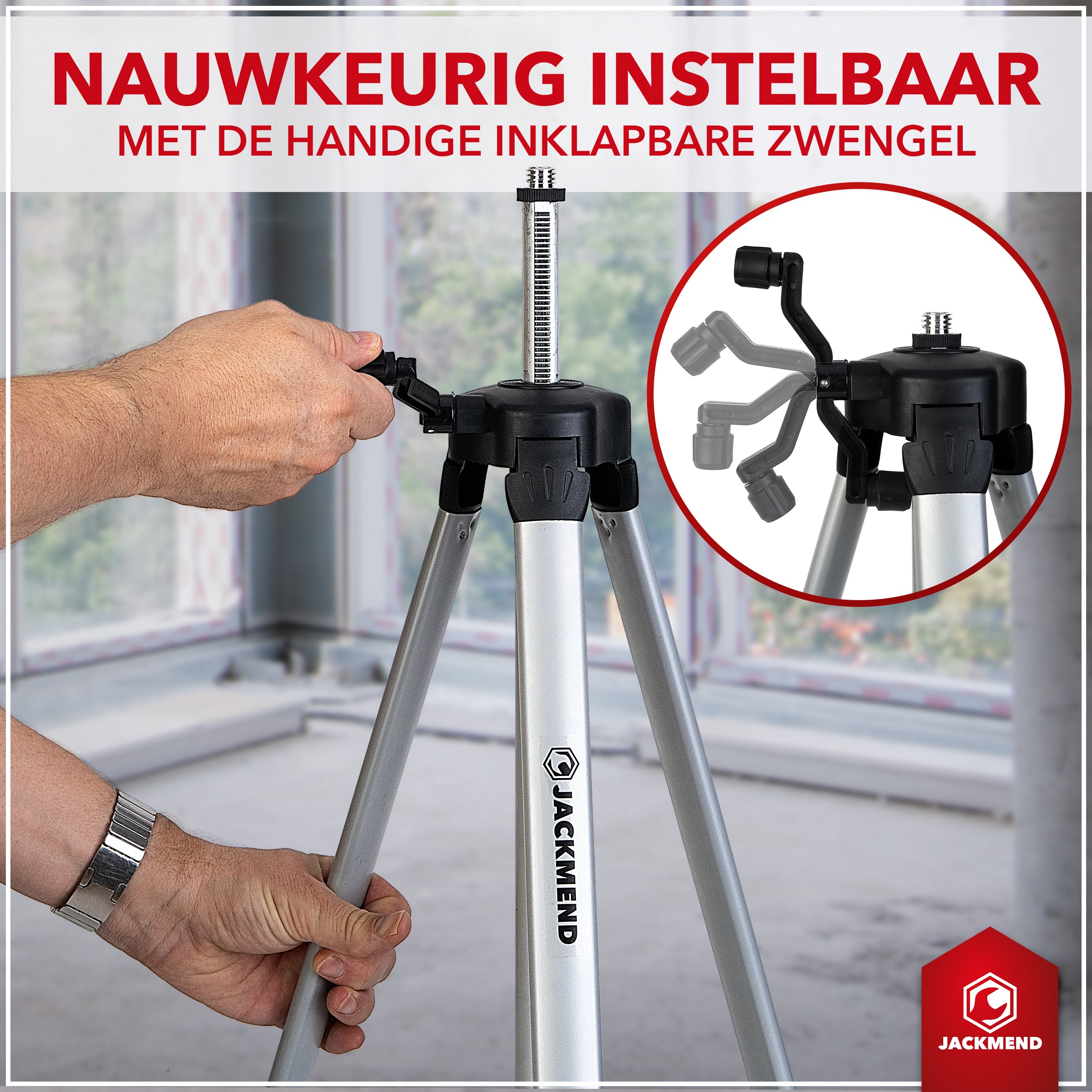 JACKMEND 4D Kreuzlinienlaser mit Stativ 1,45M 4 bis 16 Linien - 50 Meter Messbereich