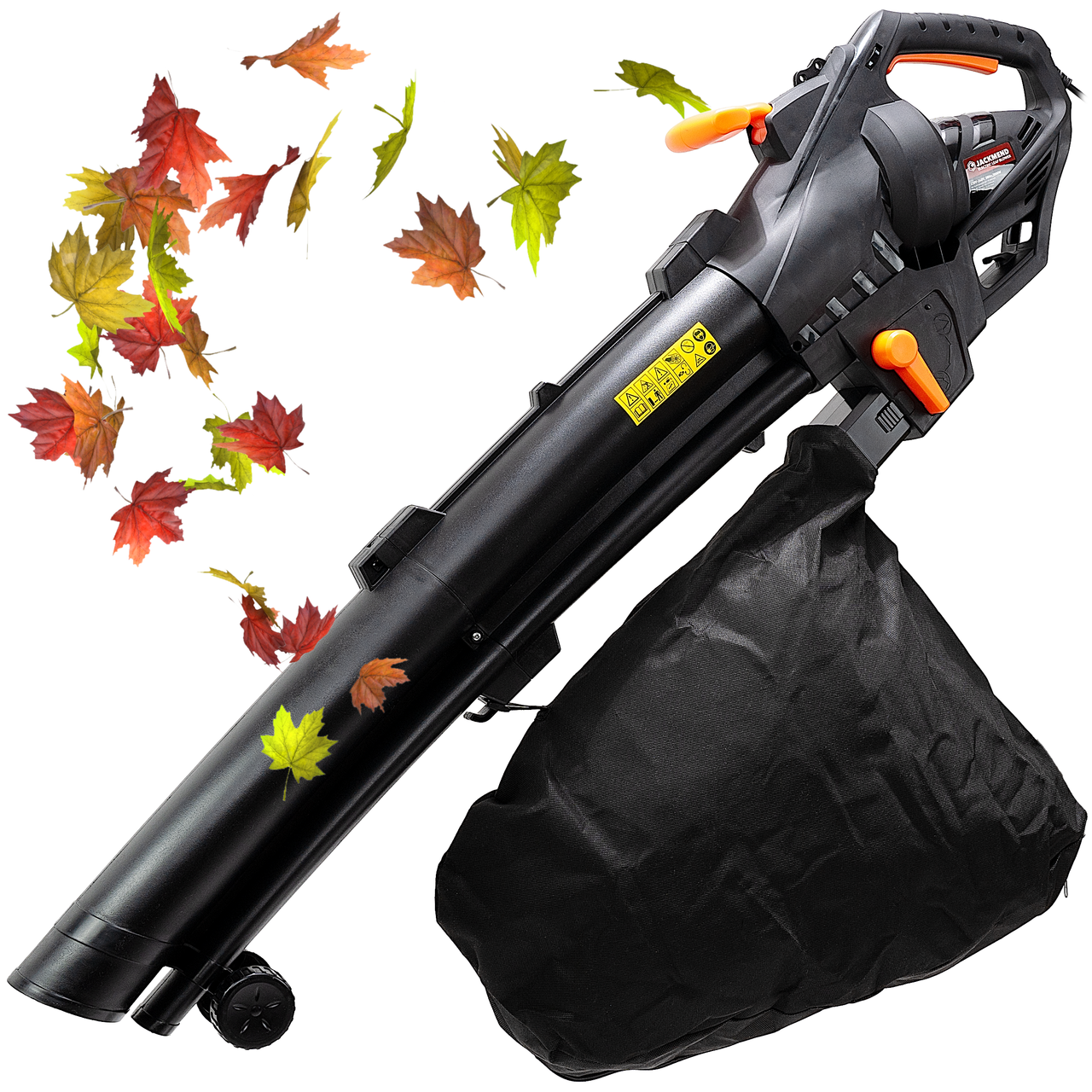 JACKMEND Elektrische Laubbläser inkl. 35L Auffangsack - 3000W Kabel 270km/h Luftgeschwindigkeit - 15.000 U/min