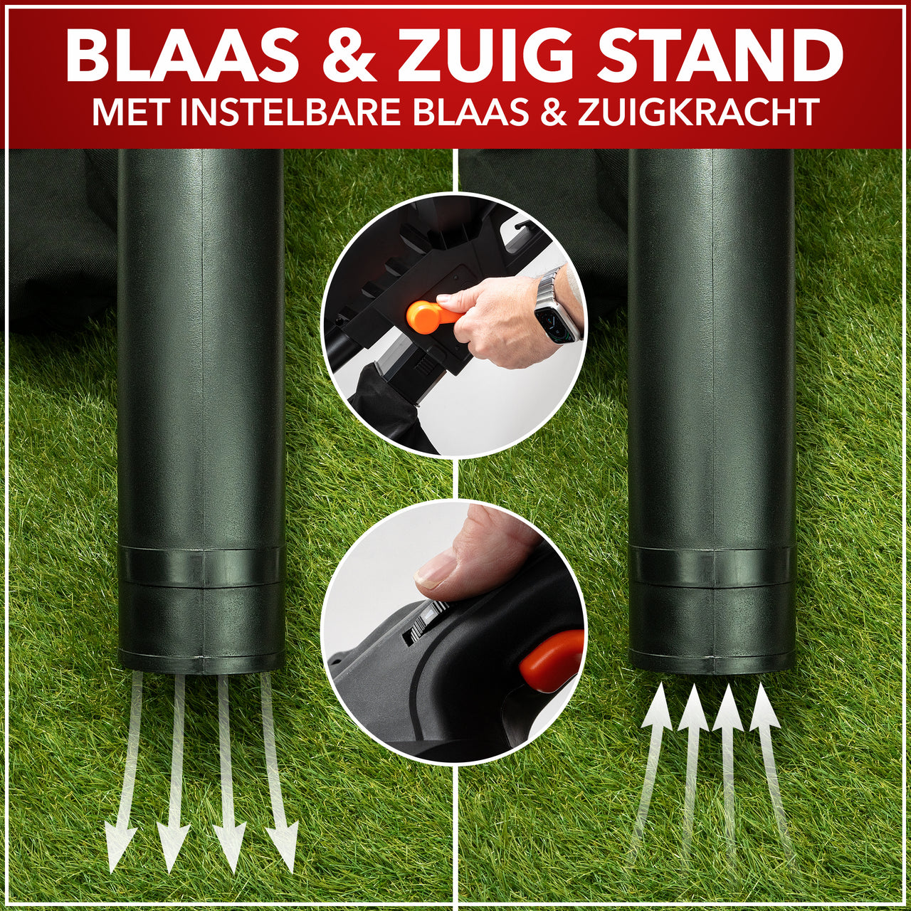 JACKMEND Elektrische Laubbläser inkl. 35L Auffangsack - 3000W Kabel 270km/h Luftgeschwindigkeit - 15.000 U/min