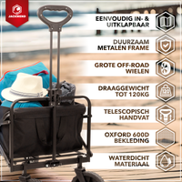 Thumbnail for JACKMEND Faltbarer Bollerwagen Bis 120kg Tragfähigkeit - 83x47x60cm - Inhalt 120L