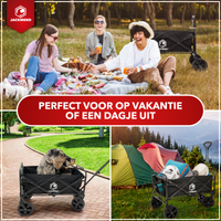 Thumbnail for JACKMEND Faltbarer Bollerwagen Bis 120kg Tragfähigkeit - 83x47x60cm - Inhalt 120L