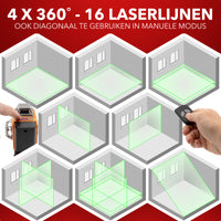 Thumbnail for JACKMEND 4D Kreuzlinienlaser 4 bis 16 Linien - 50 Meter Messbereich - 360 Grad