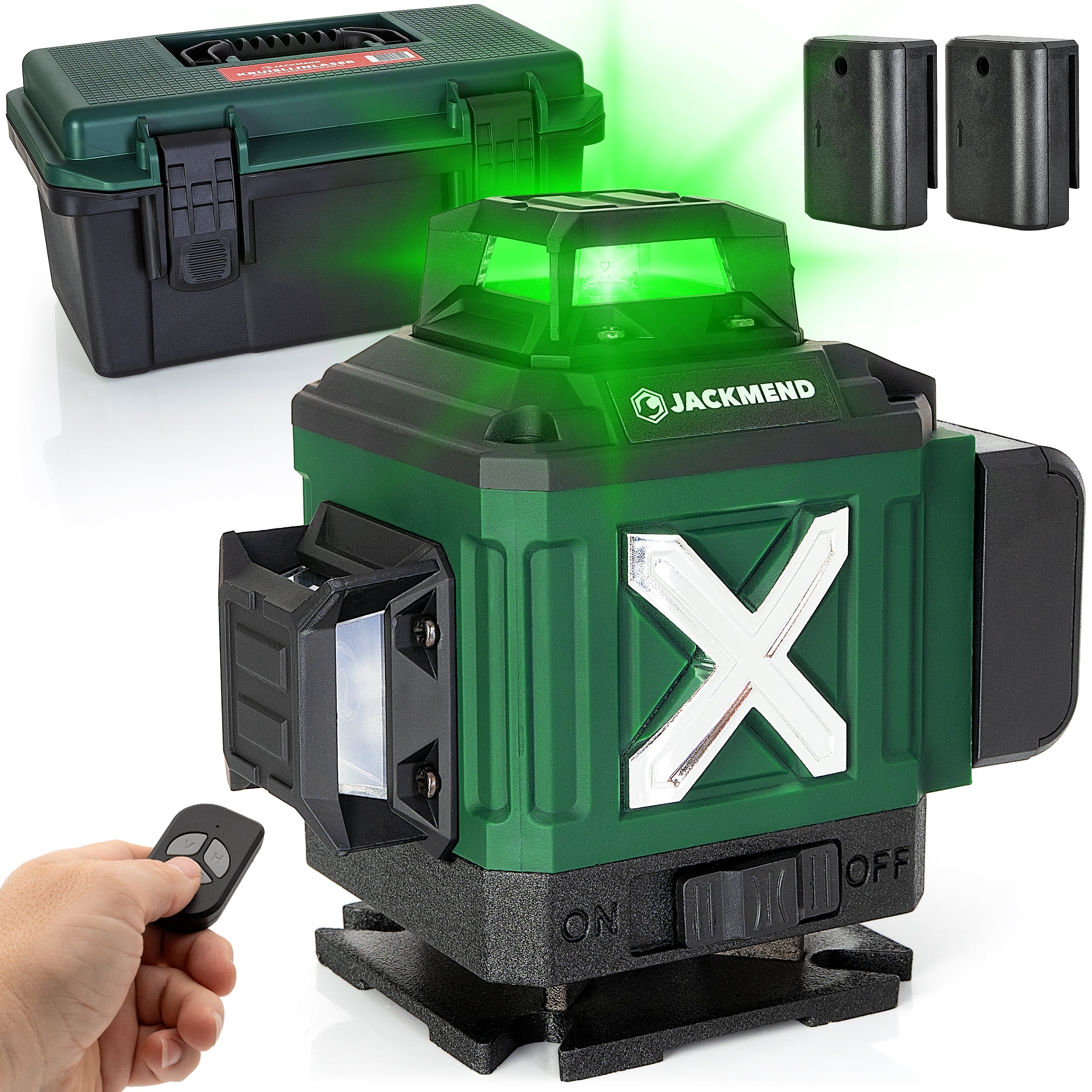 JACKMEND 4D Kreuzlinienlaser 4 bis 16 Linien - 50 Meter Messbereich - 360 Grad