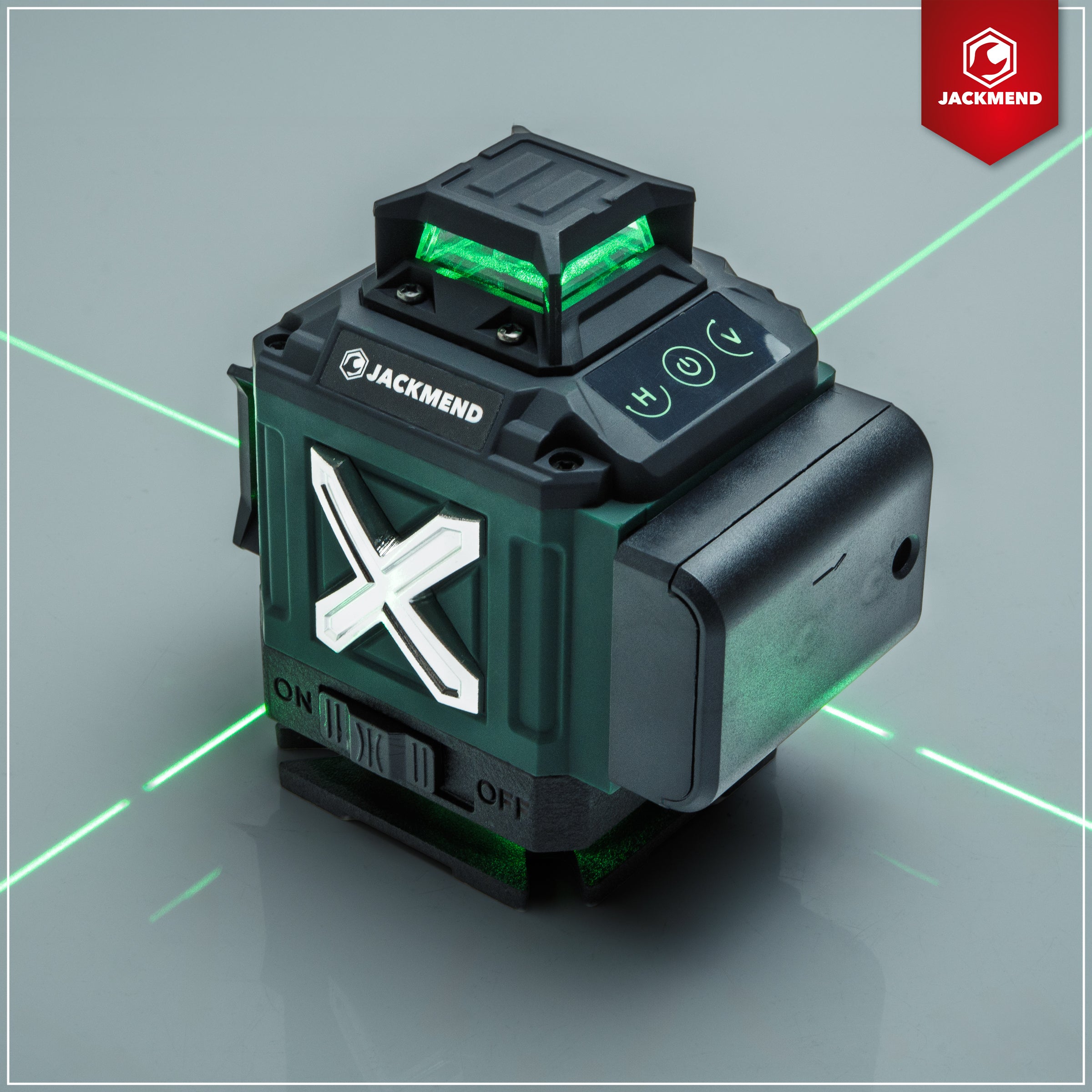 JACKMEND 4D Kreuzlinienlaser 4 bis 16 Linien - 50 Meter Messbereich - 360 Grad