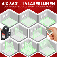 Thumbnail for JACKMEND 4D Kreuzlinienlaser USB-C Wiederaufladbar Digitales Display Inklusive Stativ - 50 Meter Messbereich