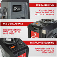 Thumbnail for JACKMEND 4D Kreuzlinienlaser USB-C Wiederaufladbar Digitales Display - 50 Meter Messbereich - 16 Linien