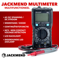 Thumbnail for JACKMEND Digitale Multimeter - Slimme Spanningsmeter met LED zaklamp - AC / DC Voltage Meter - Voltmeter - Multi Volt Meter