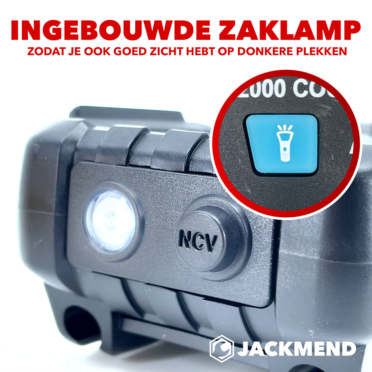 JACKMEND Digitale Multimeter - Slimme Spanningsmeter met LED zaklamp - AC / DC Voltage Meter - Voltmeter - Multi Volt Meter