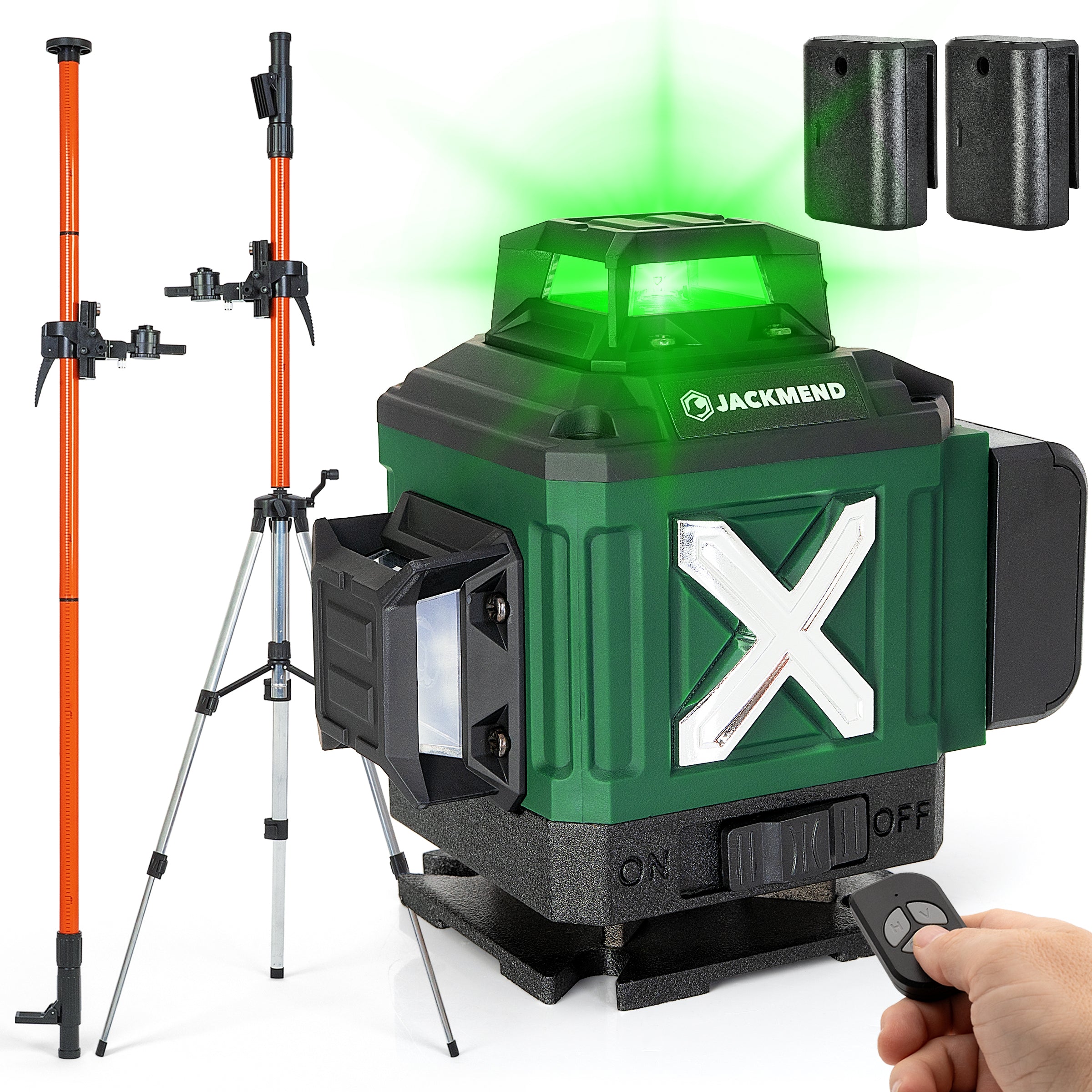 JACKMEND 4D Kreuzlinienlaser 4 bis 16 Linien - 50 Meter Messbereich - 360 Grad