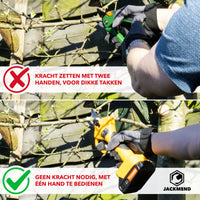 Thumbnail for JACKMEND Elektrische Astschere inkl. Aufbewahrungskoffer und 2 Akkus - 35mm Schnittdurchmesser