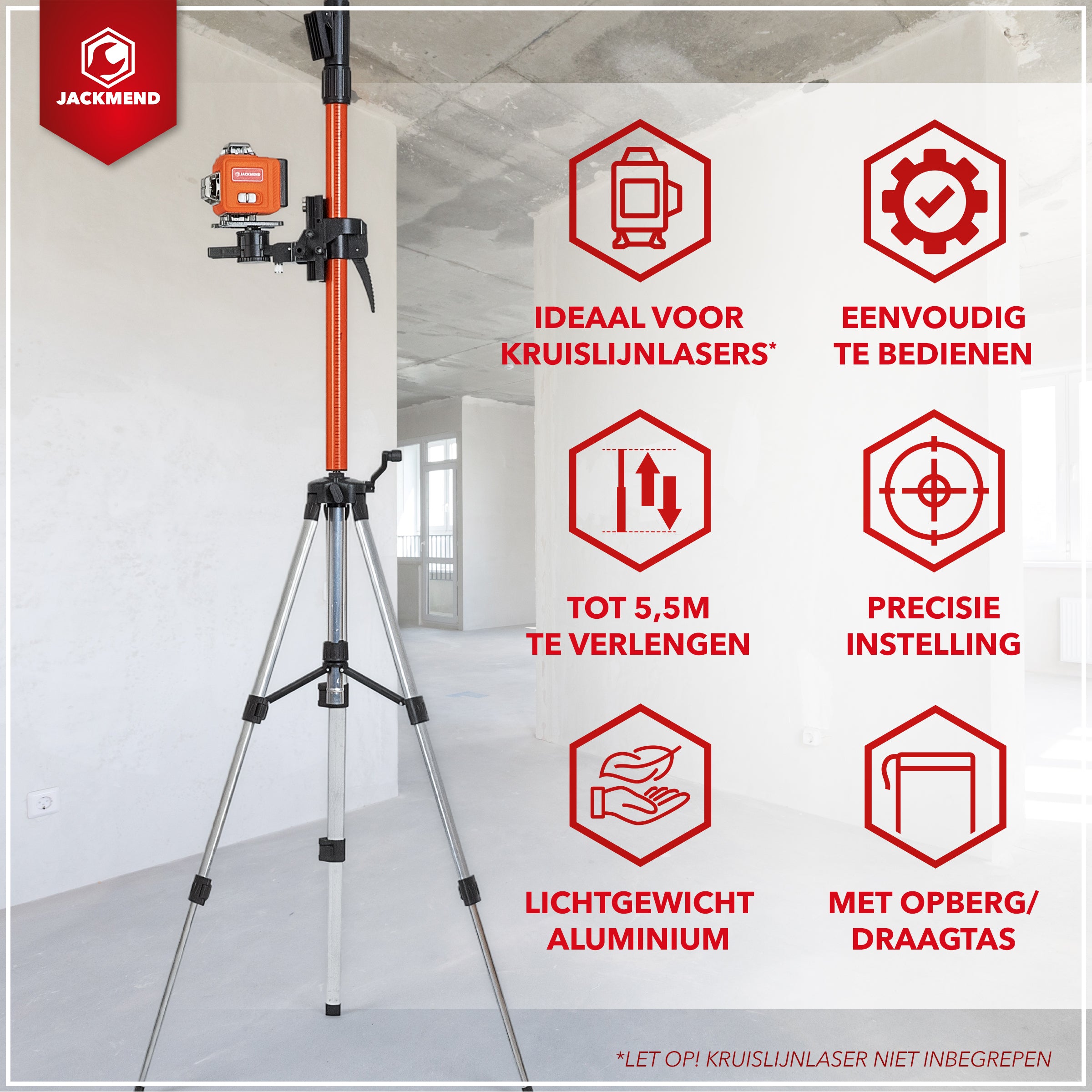 JACKMEND Laserstatief tot 5.5M