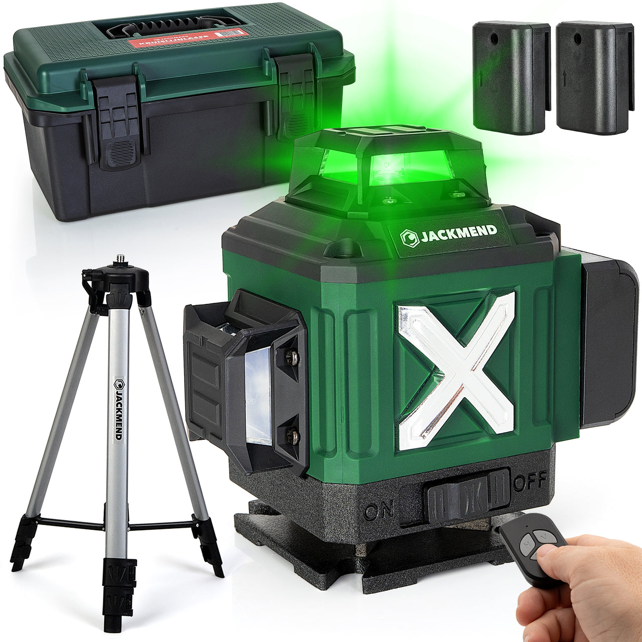 JACKMEND 4D Kreuzlinienlaser 4 bis 16 Linien - 50 Meter Messbereich - 360 Grad