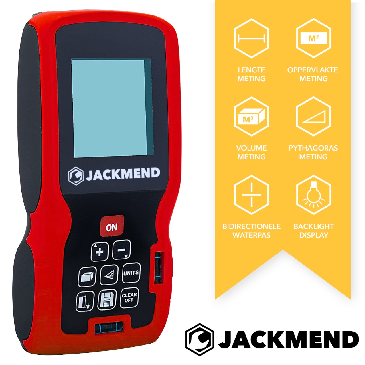 JACKMEND Professioneller Laser-Entfernungsmesser mit 100 Meter Reichweite