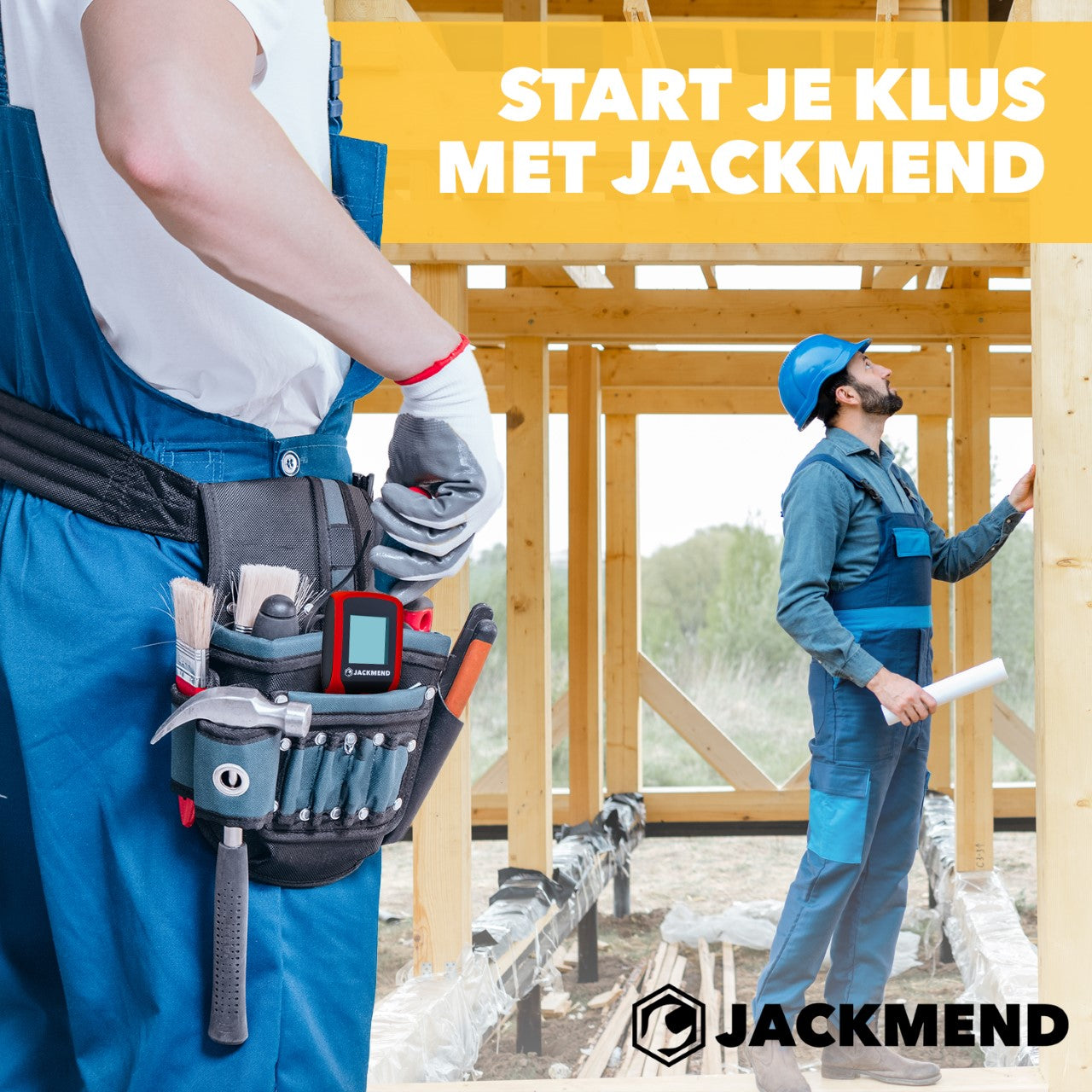 JACKMEND Professioneller Laser-Entfernungsmesser mit 50 Meter Reichweite