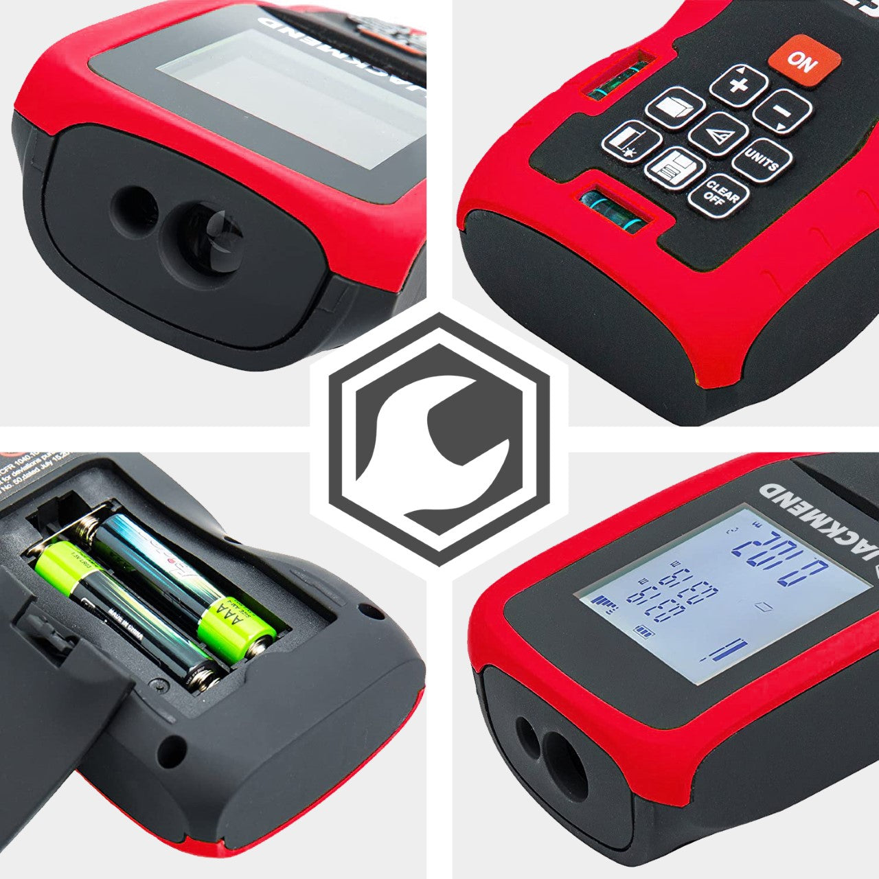 JACKMEND Professioneller Laser-Entfernungsmesser mit 50 Meter Reichweite