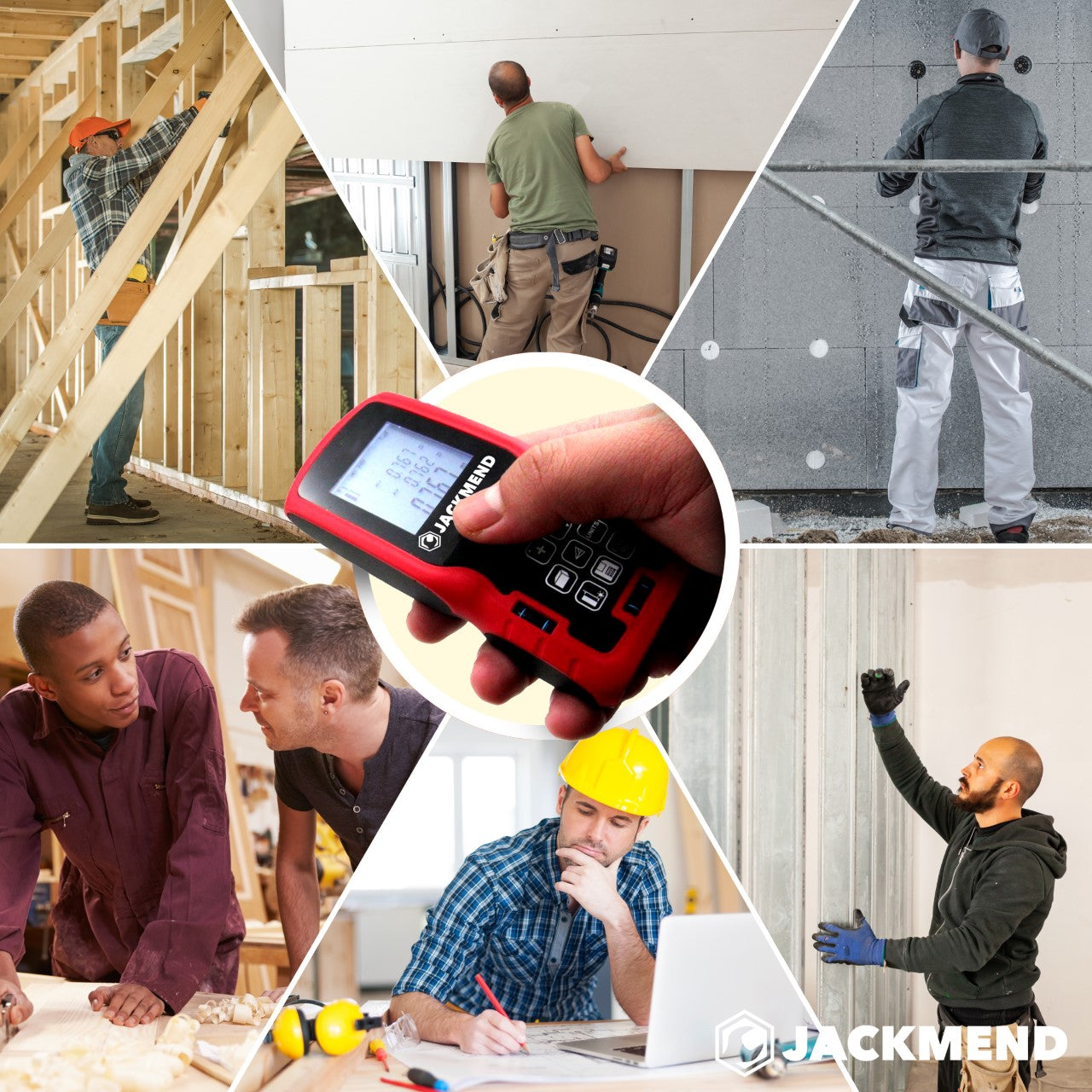 JACKMEND Professioneller Laser-Entfernungsmesser mit 100 Meter Reichweite