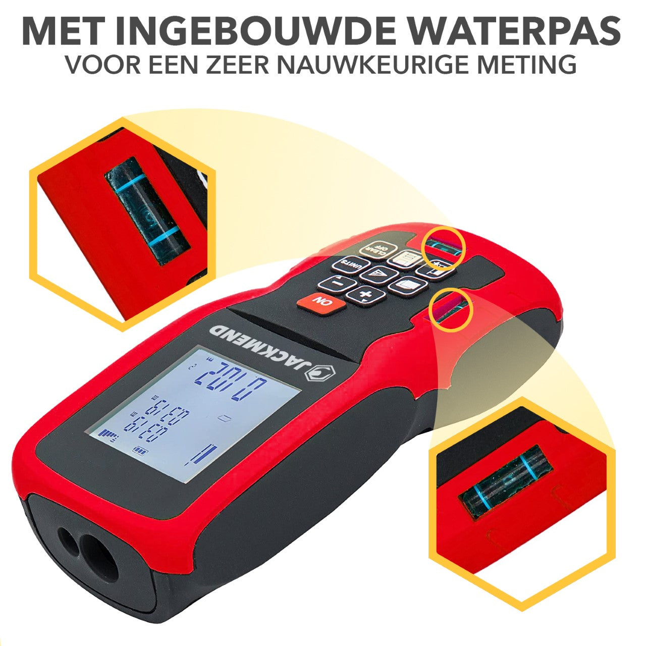 JACKMEND Professioneller Laser-Entfernungsmesser mit 50 Meter Reichweite