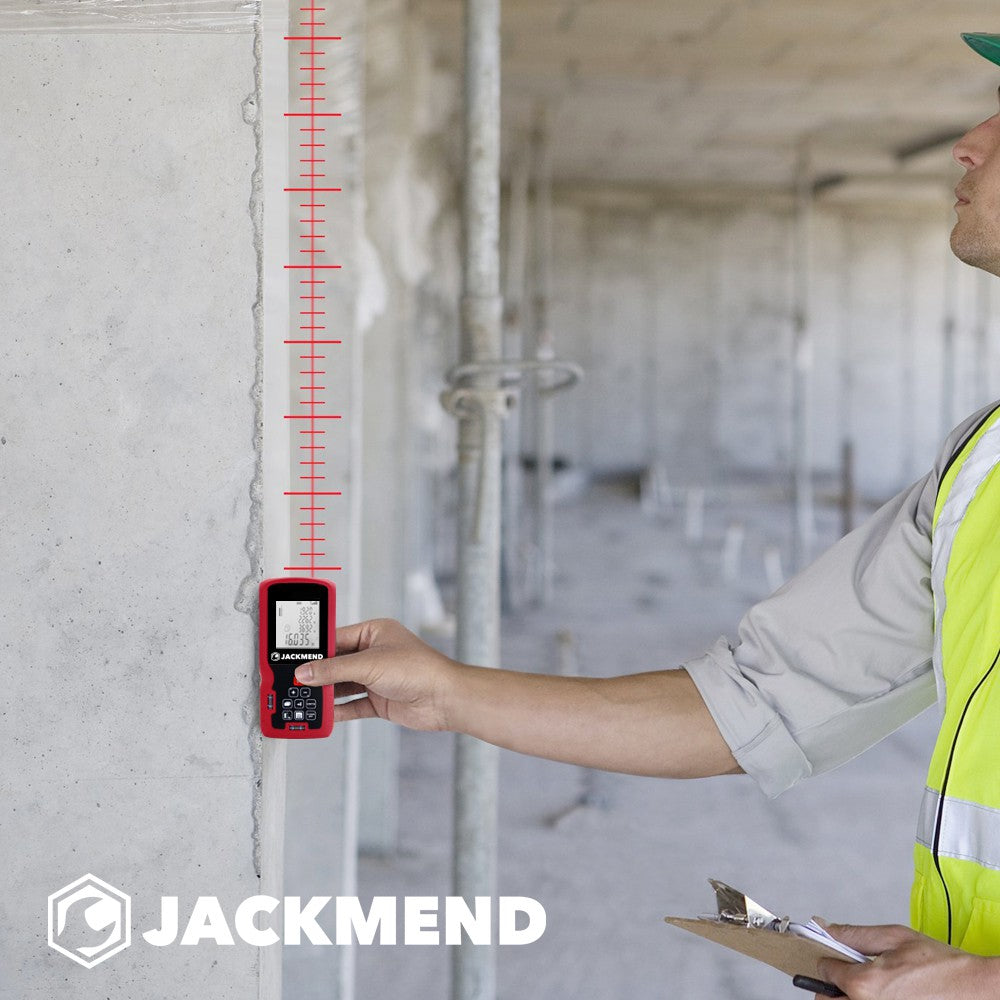 JACKMEND Professioneller Laser-Entfernungsmesser mit 50 Meter Reichweite